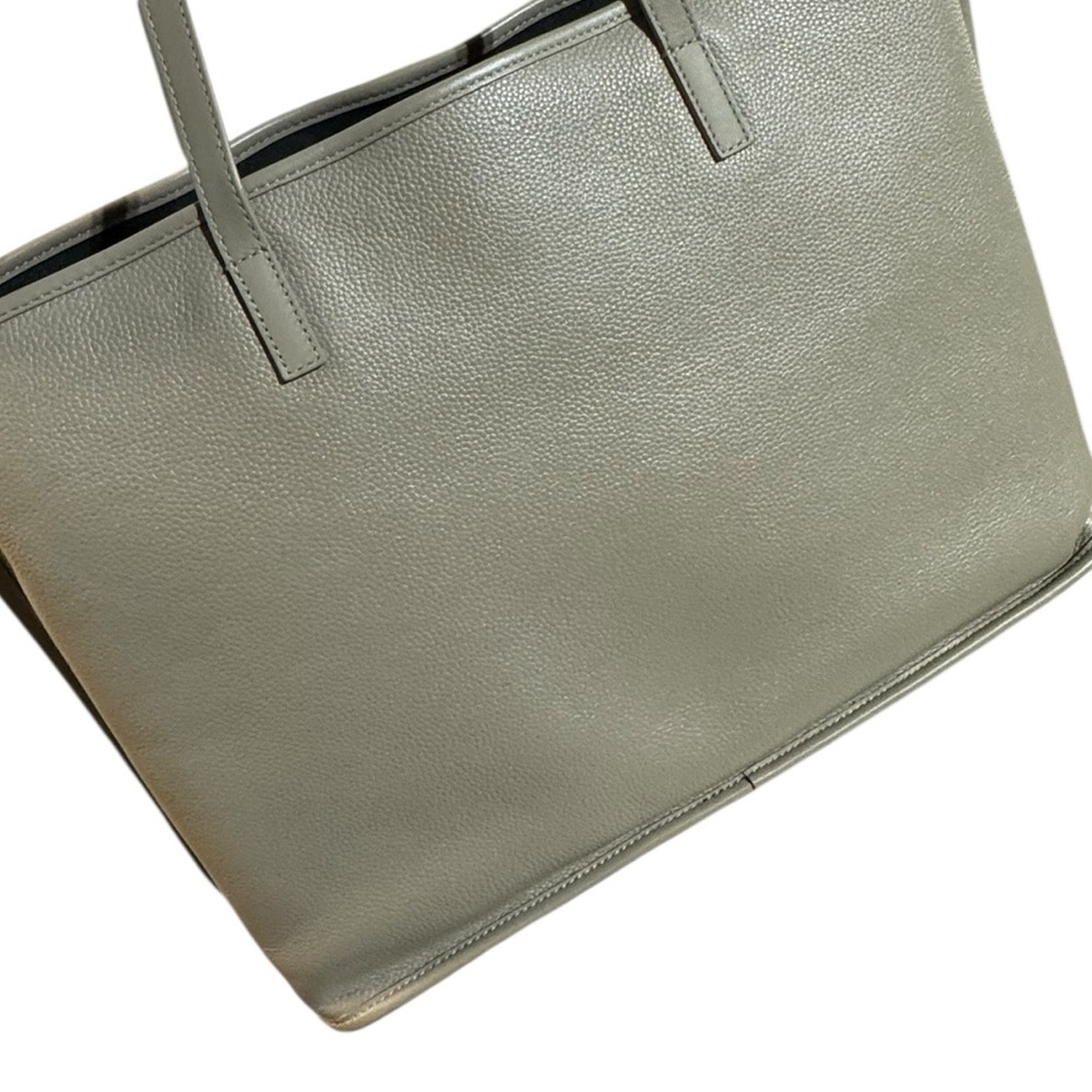 Bandolier pebbled carryall leather greige silver Women's Tote Bag - Picture 4 of 12
